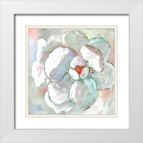 Contemporary Floral I White Modern Wood Framed Art Print with Double Matting by Riger, Sue