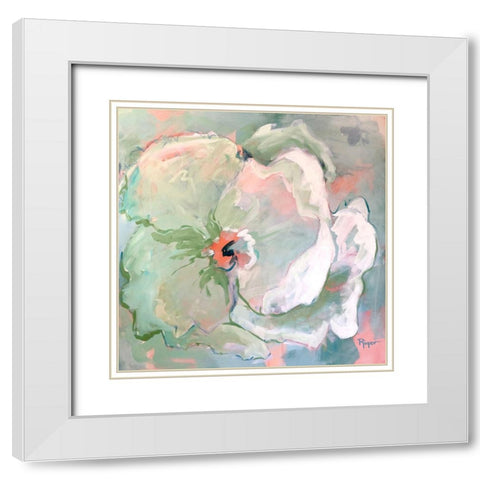 Contemporary Floral II White Modern Wood Framed Art Print with Double Matting by Riger, Sue