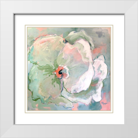 Contemporary Floral II White Modern Wood Framed Art Print with Double Matting by Riger, Sue
