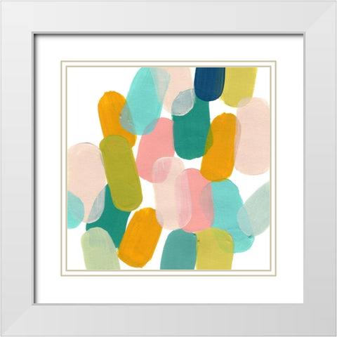 Color Spree I White Modern Wood Framed Art Print with Double Matting by Vess, June Erica