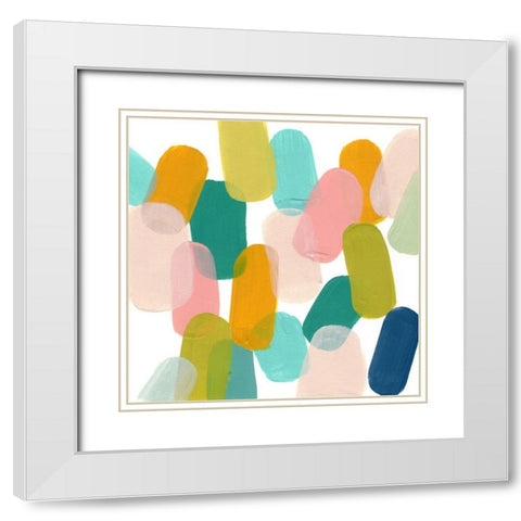 Color Spree II White Modern Wood Framed Art Print with Double Matting by Vess, June Erica