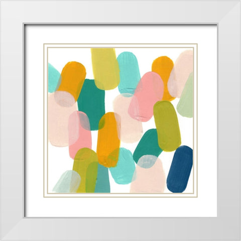 Color Spree II White Modern Wood Framed Art Print with Double Matting by Vess, June Erica