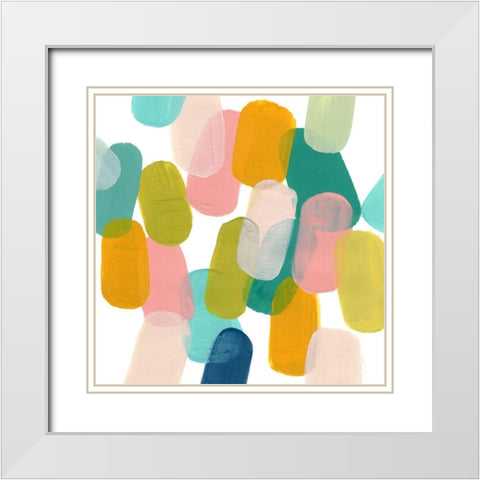 Color Spree III White Modern Wood Framed Art Print with Double Matting by Vess, June Erica
