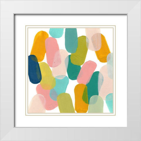 Color Spree IV White Modern Wood Framed Art Print with Double Matting by Vess, June Erica