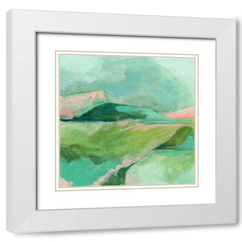 Mint Valley I White Modern Wood Framed Art Print with Double Matting by Vess, June Erica