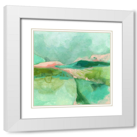 Mint Valley II White Modern Wood Framed Art Print with Double Matting by Vess, June Erica