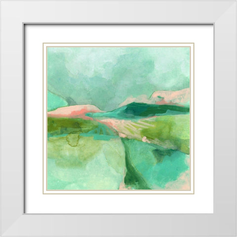 Mint Valley II White Modern Wood Framed Art Print with Double Matting by Vess, June Erica