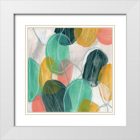 Candy Lanterns I White Modern Wood Framed Art Print with Double Matting by Vess, June Erica