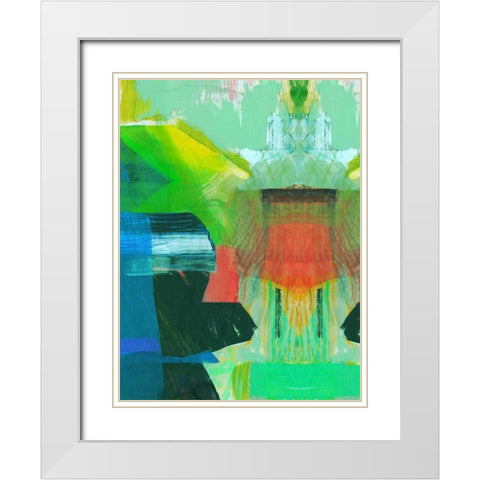 Abstract Punch I White Modern Wood Framed Art Print with Double Matting by Cartissi