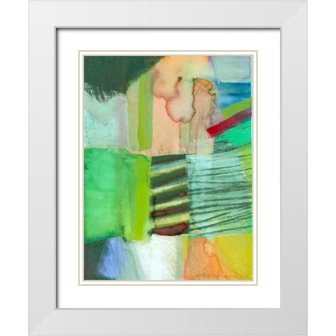 Abstract Punch II White Modern Wood Framed Art Print with Double Matting by Cartissi