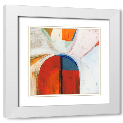 Blue Orange IV White Modern Wood Framed Art Print with Double Matting by Cartissi