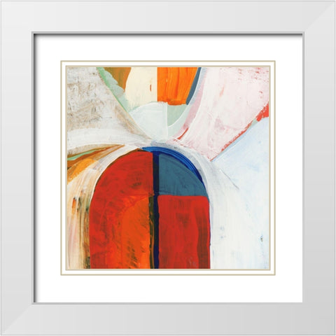 Blue Orange IV White Modern Wood Framed Art Print with Double Matting by Cartissi