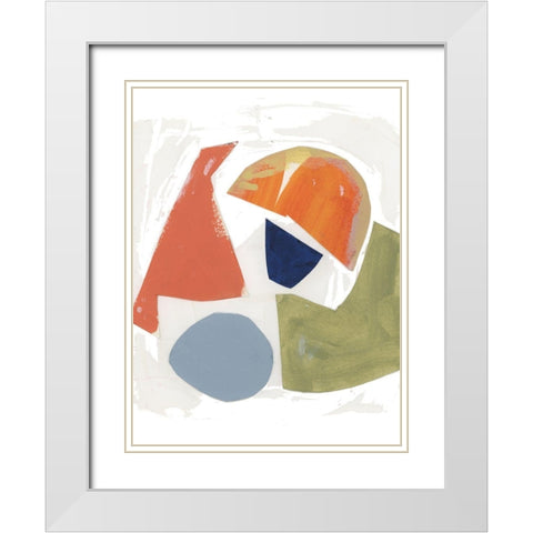 Four Colours I White Modern Wood Framed Art Print with Double Matting by Cartissi