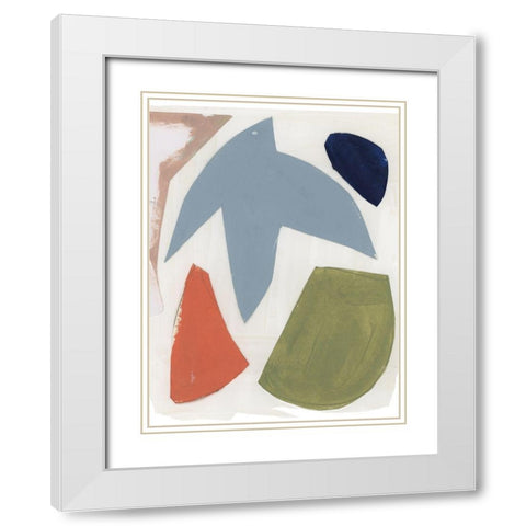 Four Colours III White Modern Wood Framed Art Print with Double Matting by Cartissi