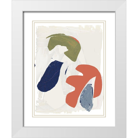 Four Colours IV White Modern Wood Framed Art Print with Double Matting by Cartissi
