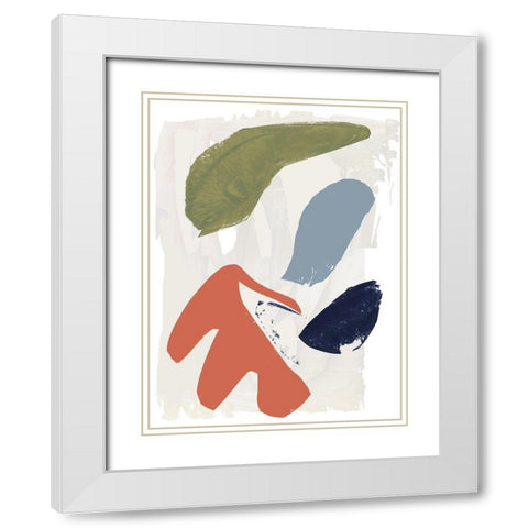 Four Colours V White Modern Wood Framed Art Print with Double Matting by Cartissi