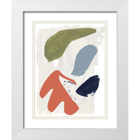 Four Colours V White Modern Wood Framed Art Print with Double Matting by Cartissi