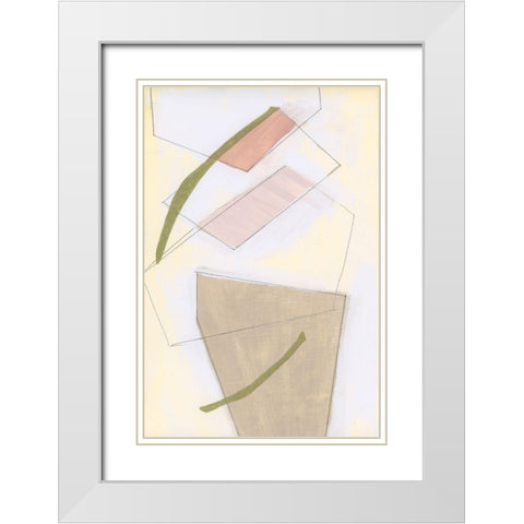 Nude Gold Shapes I White Modern Wood Framed Art Print with Double Matting by Cartissi