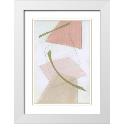 Nude Gold Shapes III White Modern Wood Framed Art Print with Double Matting by Cartissi