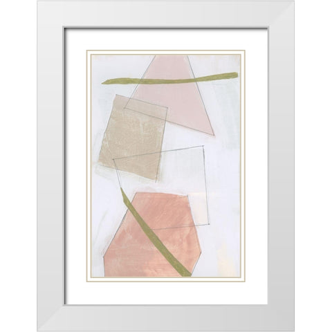 Nude Gold Shapes IV White Modern Wood Framed Art Print with Double Matting by Cartissi