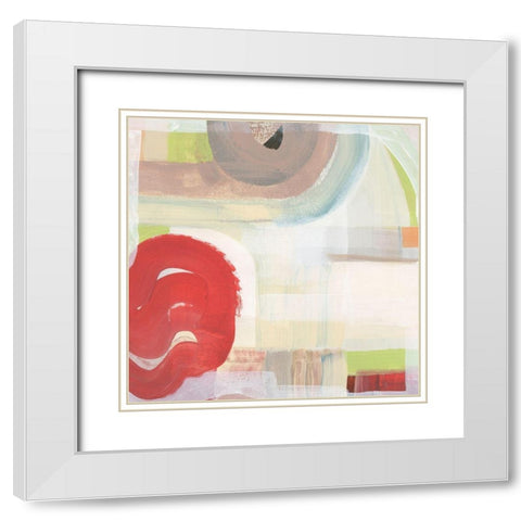 Red I White Modern Wood Framed Art Print with Double Matting by Cartissi
