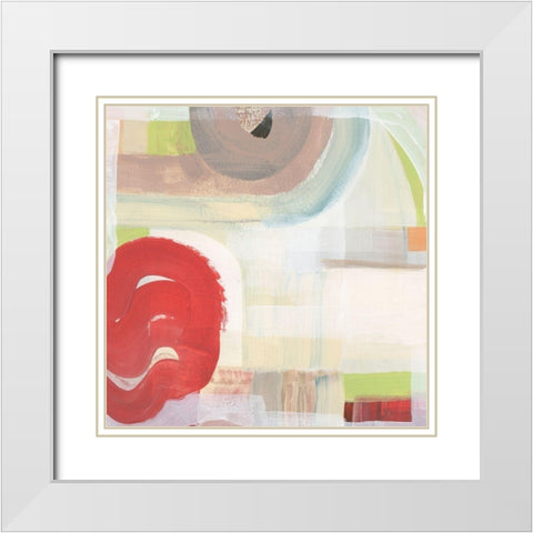 Red I White Modern Wood Framed Art Print with Double Matting by Cartissi
