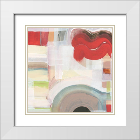 Red II White Modern Wood Framed Art Print with Double Matting by Cartissi