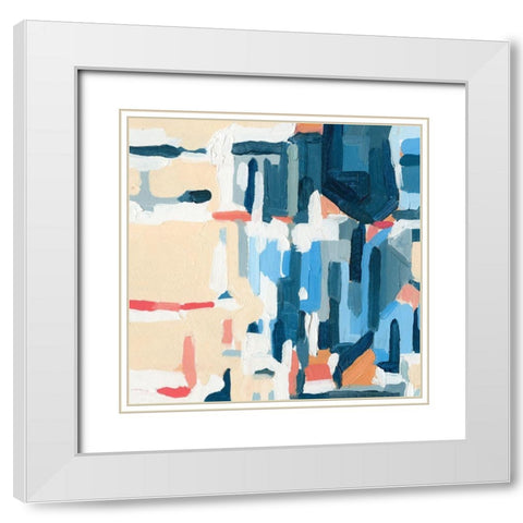 Summer Abstraction II White Modern Wood Framed Art Print with Double Matting by Caroline, Emma