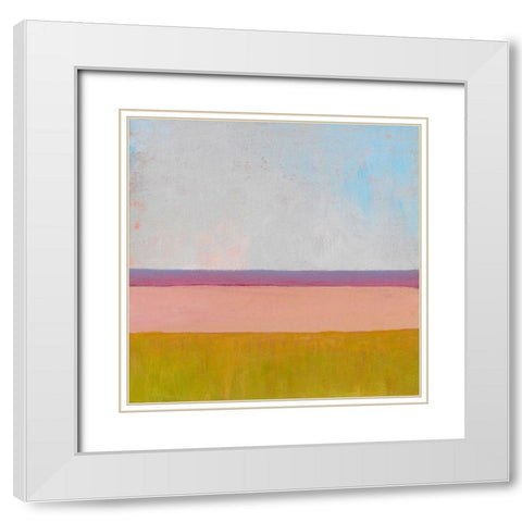 Beyond the Fields I White Modern Wood Framed Art Print with Double Matting by Young, Carol