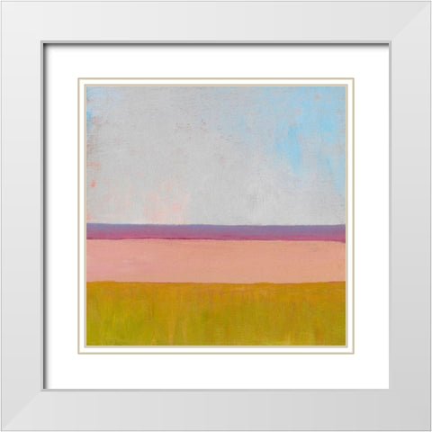 Beyond the Fields I White Modern Wood Framed Art Print with Double Matting by Young, Carol