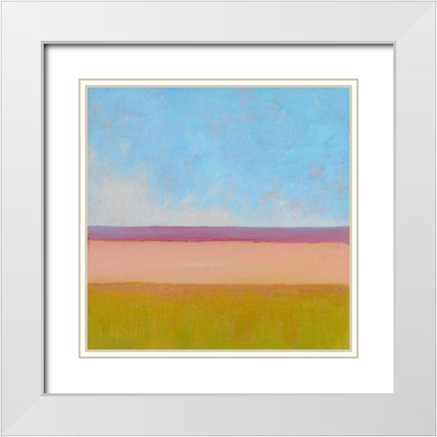 Beyond the Fields II White Modern Wood Framed Art Print with Double Matting by Young, Carol