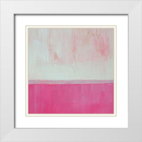 Raspberry Mint I White Modern Wood Framed Art Print with Double Matting by Young, Carol