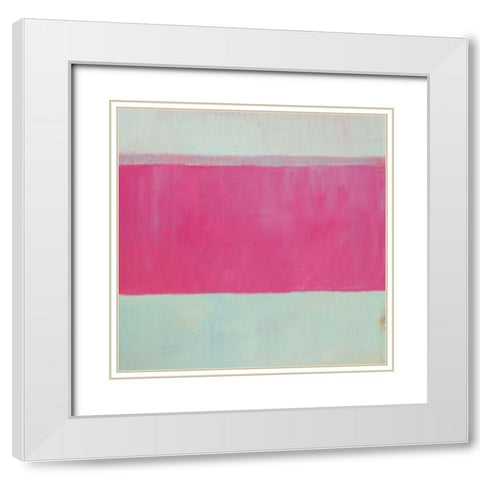 Raspberry Mint II White Modern Wood Framed Art Print with Double Matting by Young, Carol
