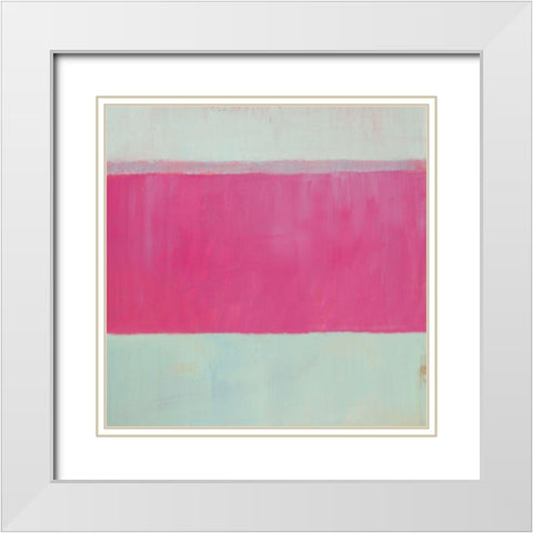 Raspberry Mint II White Modern Wood Framed Art Print with Double Matting by Young, Carol