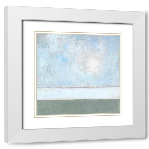 Seagrass Mist II White Modern Wood Framed Art Print with Double Matting by Young, Carol