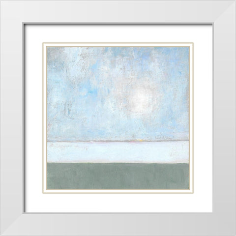 Seagrass Mist II White Modern Wood Framed Art Print with Double Matting by Young, Carol