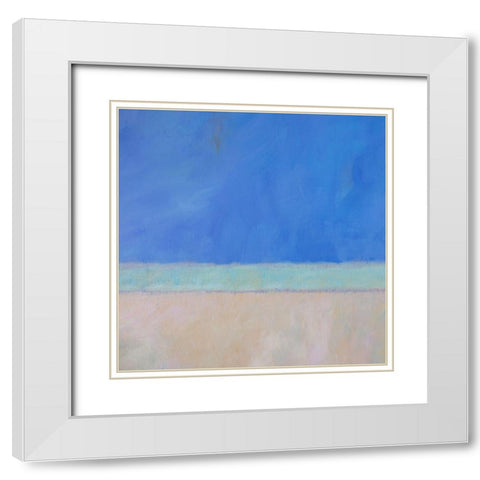 Wintergreen Sea I White Modern Wood Framed Art Print with Double Matting by Young, Carol