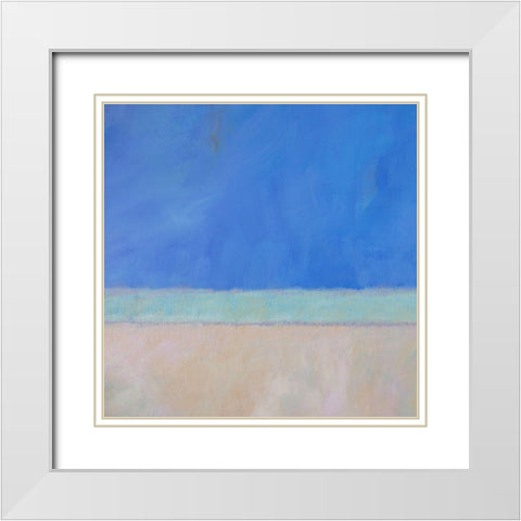 Wintergreen Sea I White Modern Wood Framed Art Print with Double Matting by Young, Carol