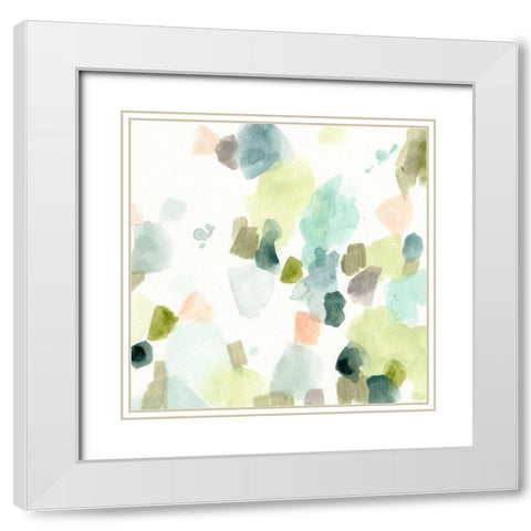 River Stone Palette II White Modern Wood Framed Art Print with Double Matting by Vess, June Erica