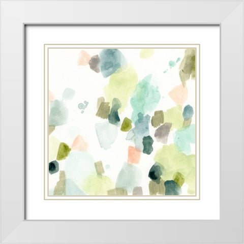 River Stone Palette II White Modern Wood Framed Art Print with Double Matting by Vess, June Erica
