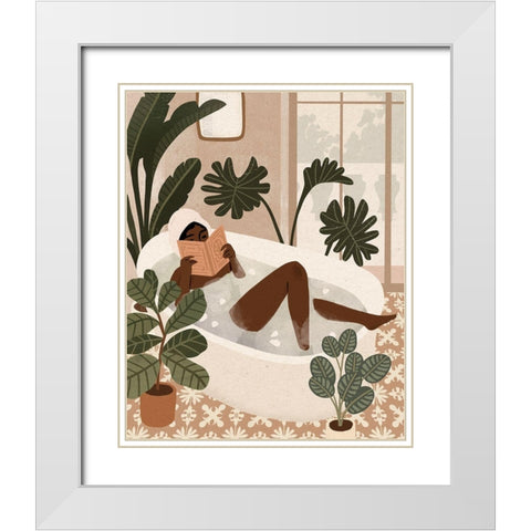 Home Spa I White Modern Wood Framed Art Print with Double Matting by Barnes, Victoria