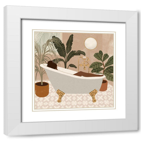 Home Spa III White Modern Wood Framed Art Print with Double Matting by Barnes, Victoria