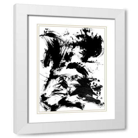 Expressive Abstract I White Modern Wood Framed Art Print with Double Matting by Friedlander, Allan