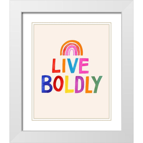 Love Loudly I White Modern Wood Framed Art Print with Double Matting by Barnes, Victoria