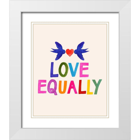 Love Loudly II White Modern Wood Framed Art Print with Double Matting by Barnes, Victoria