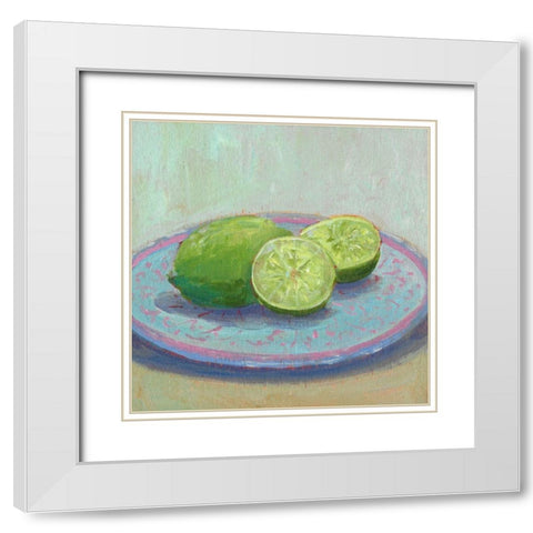 Still Citrus II White Modern Wood Framed Art Print with Double Matting by Young, Carol