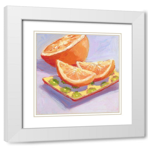 Still Citrus III White Modern Wood Framed Art Print with Double Matting by Young, Carol
