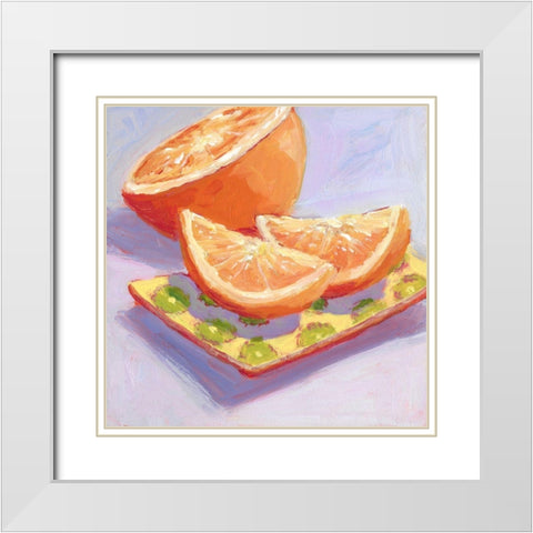 Still Citrus III White Modern Wood Framed Art Print with Double Matting by Young, Carol