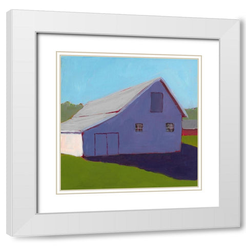 Bucolic Structure V White Modern Wood Framed Art Print with Double Matting by Young, Carol