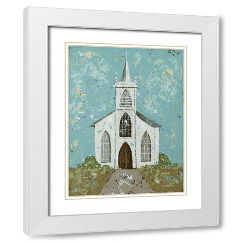 Blessed I White Modern Wood Framed Art Print with Double Matting by Reynolds, Jade